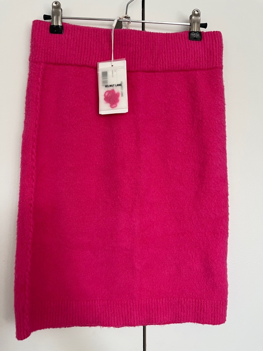 Helmut Lang Textured Knit Pencil Skirt size Small Barbie Pink NWT $225 retail - Picture 6 of 15